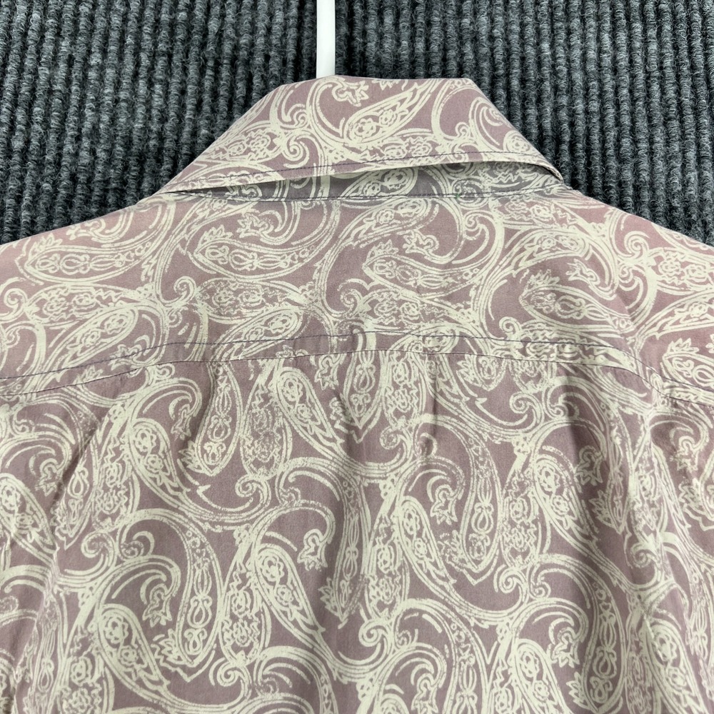 Tommy Bahama Island Soft Shirt Mens Large Purple Beige Paisley Button Up Casual - Picture 14 of 14